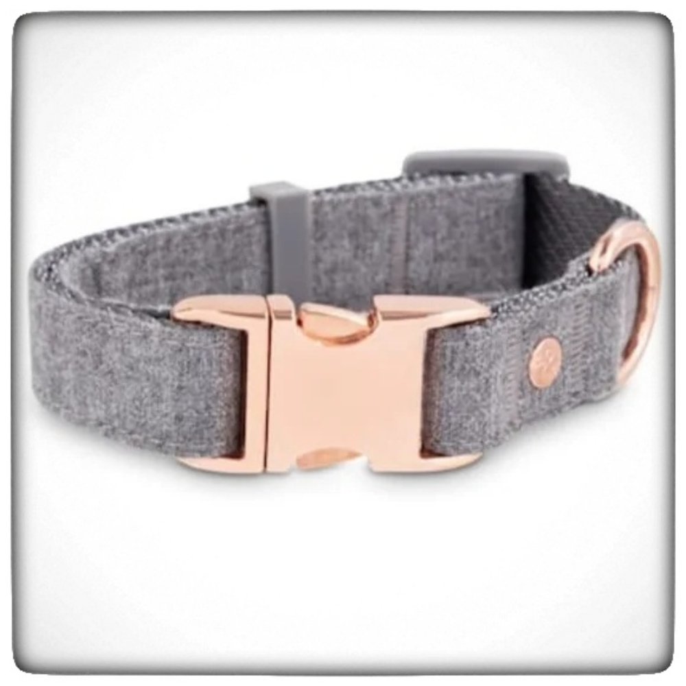 Bond & Co. Regal Rose Gold and Grey Dog Collar-XXSmall